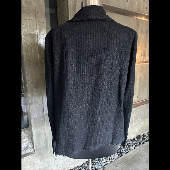 Vintage Chanel Midnight Blue Wool 2004 Frayed Tweed Jacket - Picture 7 of 11